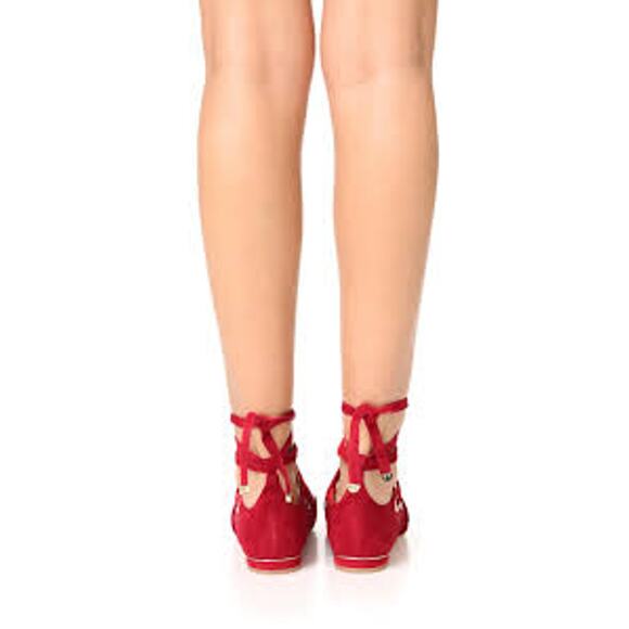 DVF Diane von Furstenberg Dakar Lace Up Ballet Style Flats Suede US 6.5 Powder - Picture 7 of 12